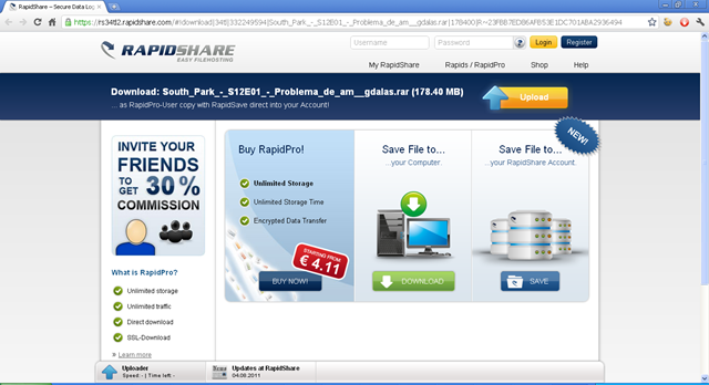 Como descargar de Rapidshare, version 2011