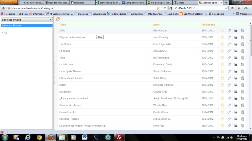 Complemento Firefox para leer Libros en formto EPUB El Saber 21