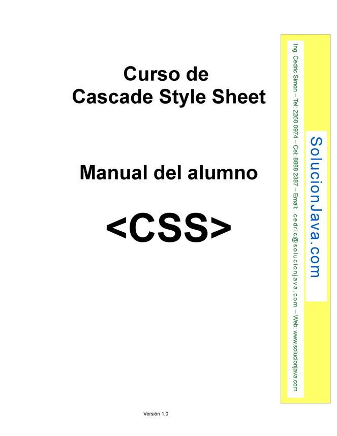 Curso de Cascade Style Sheet (CSS) – Manual del alumno