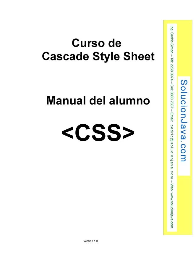 Curso de Cascade Style Sheet (CSS) – Manual del alumno
