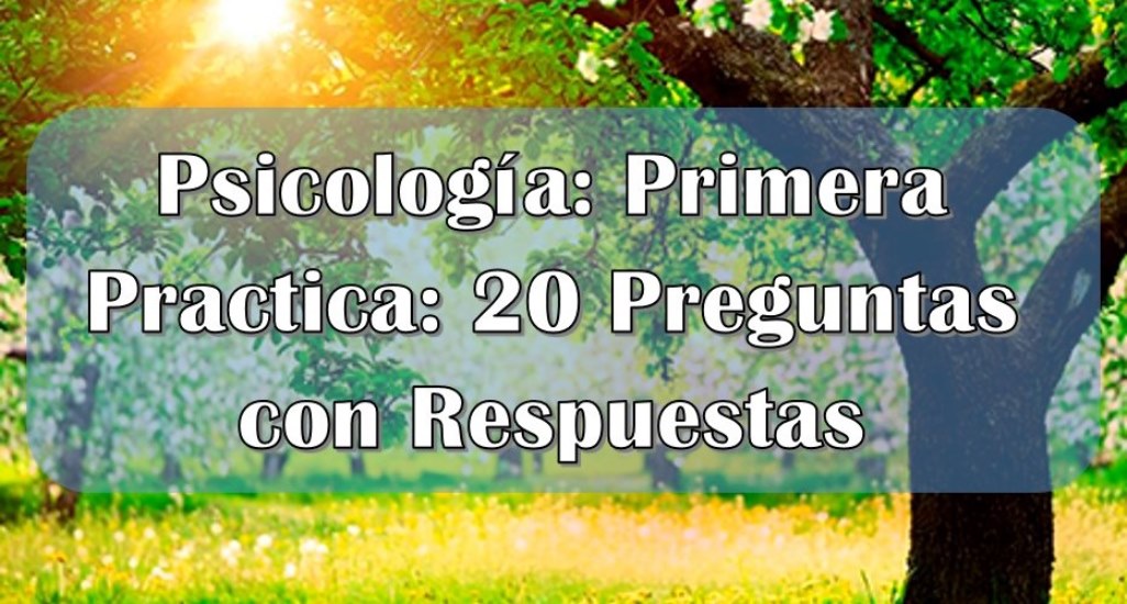 Psicología: Primera Practica: 20 Preguntas con Respuestas