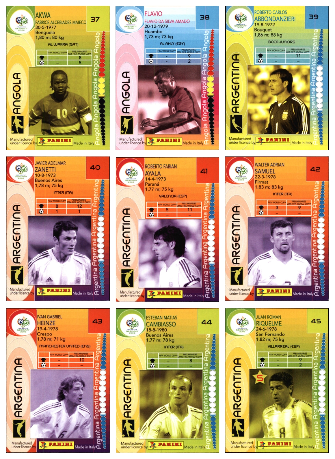 Collection De 63 Cartes Panini - Goaaal! Coupe Du Monde 2006 - Allemagne