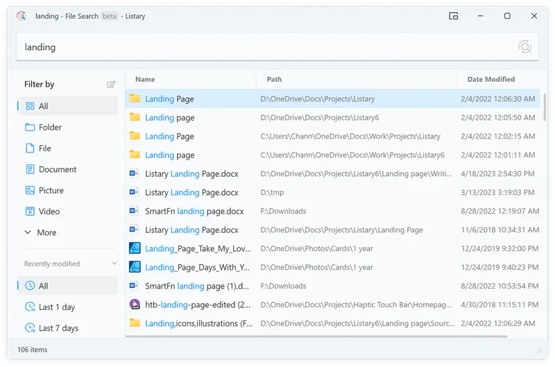 Buscador de Archivos Listary